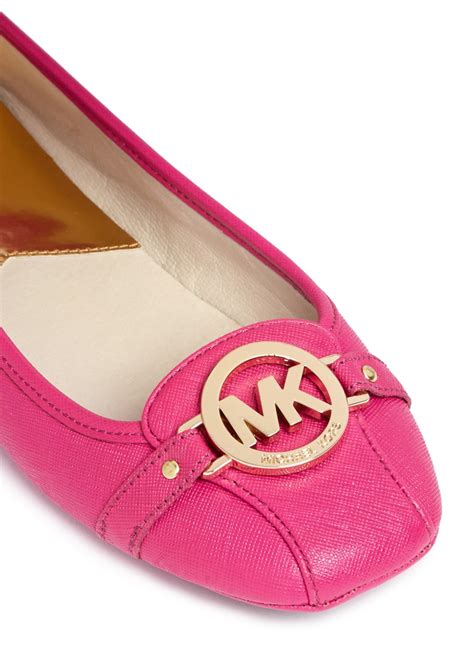 michael kors pink metallic slip on shoes|Michael Kors slip on flats.